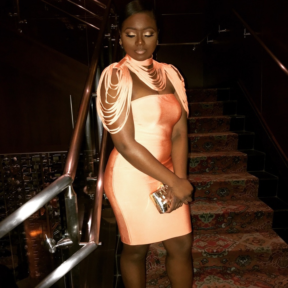 Coral bandage dress by Miss Circle!